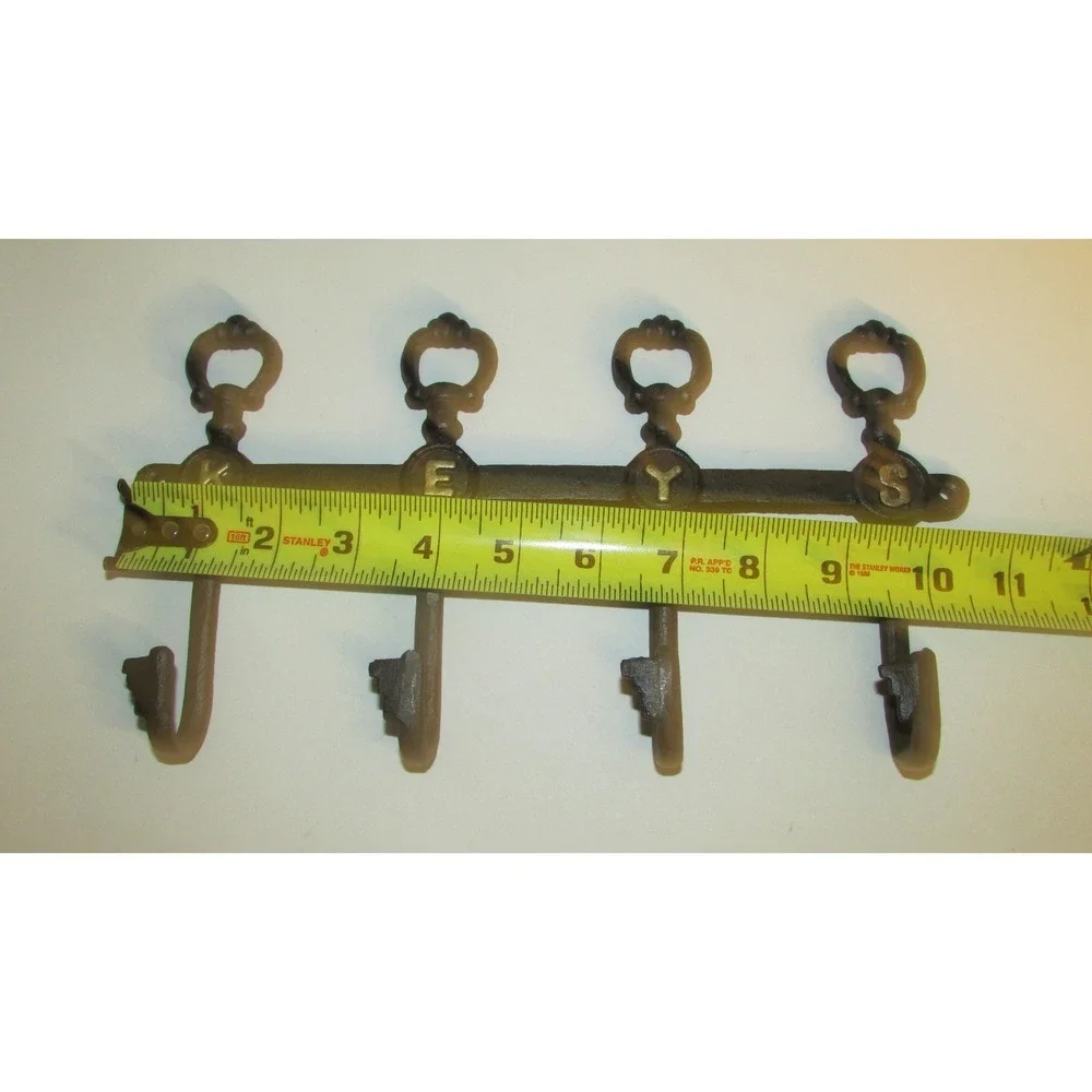 Cast Iron wall hook key holder skeleton KEYS letters NEW Gasare NIB decor